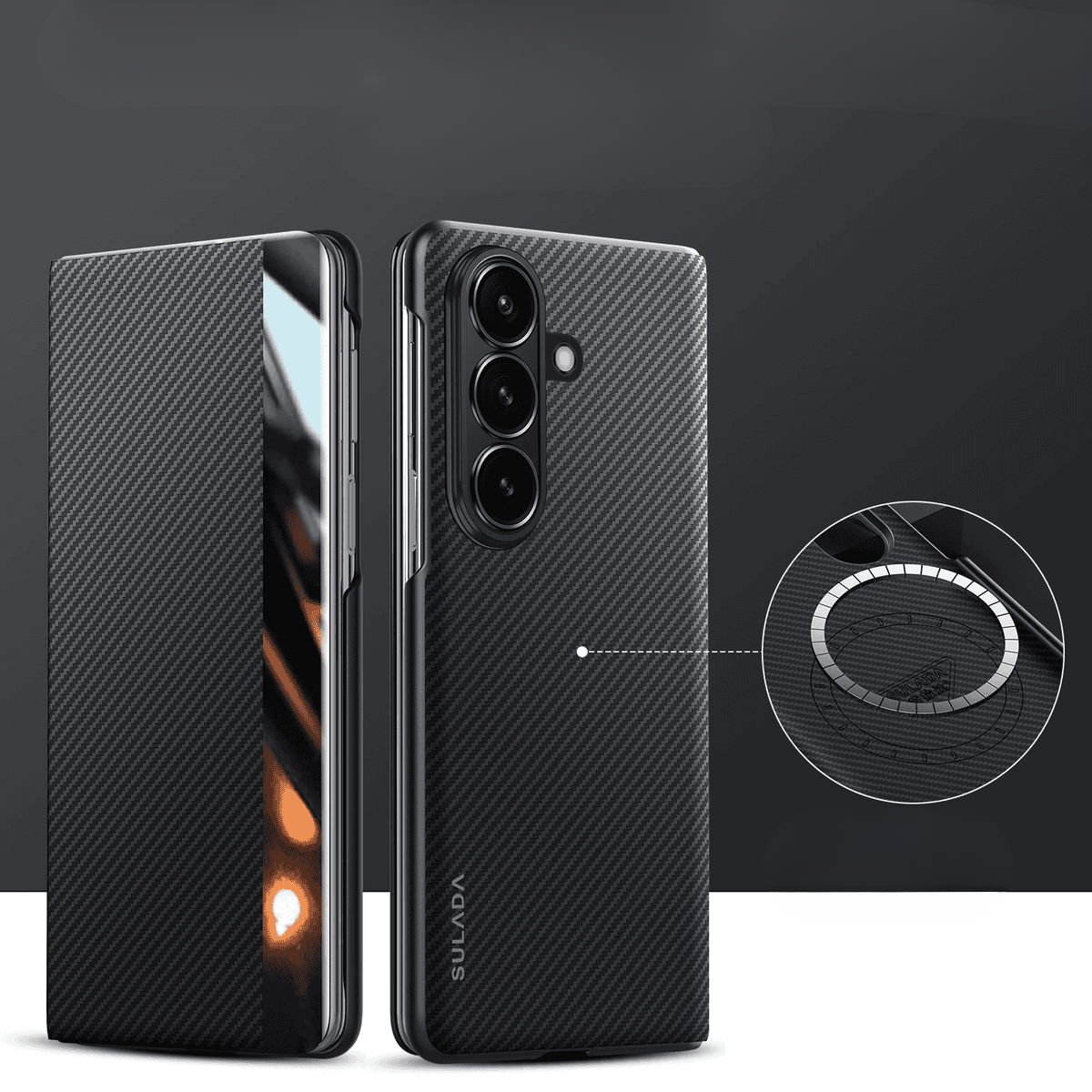 Carbon Fibre Textured Case Cover for Samsung Fold Series