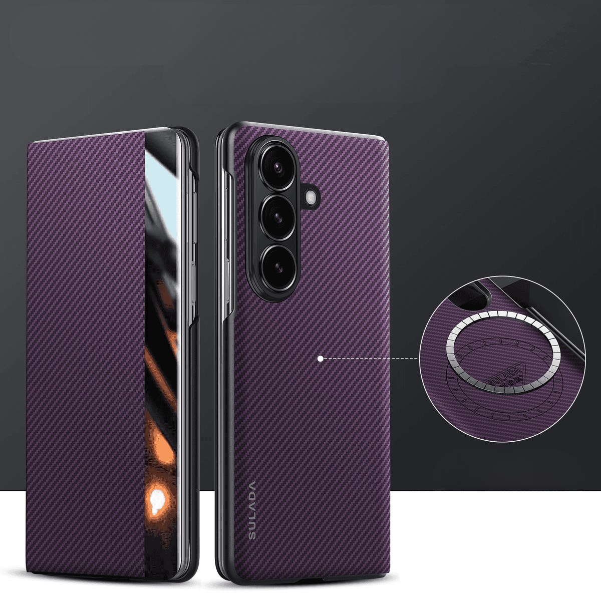Carbon Fibre Textured Case Cover for Samsung Fold Series