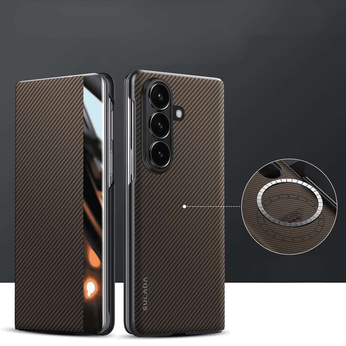 Carbon Fibre Textured Case Cover for Samsung Fold Series