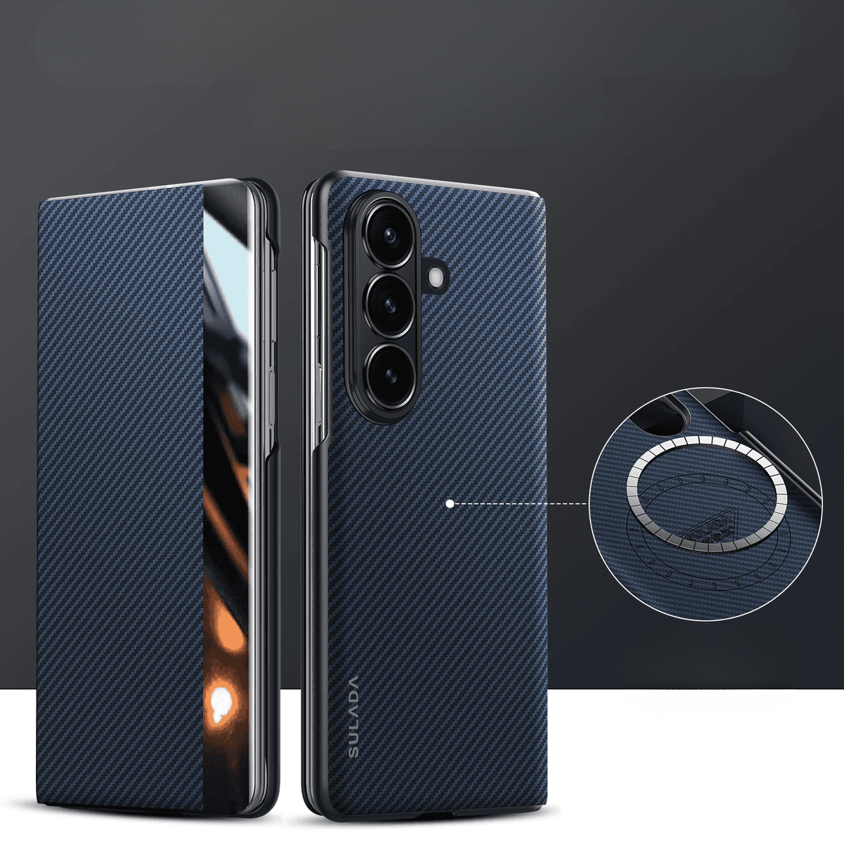 Carbon Fibre Textured Case Cover for Samsung Fold Series