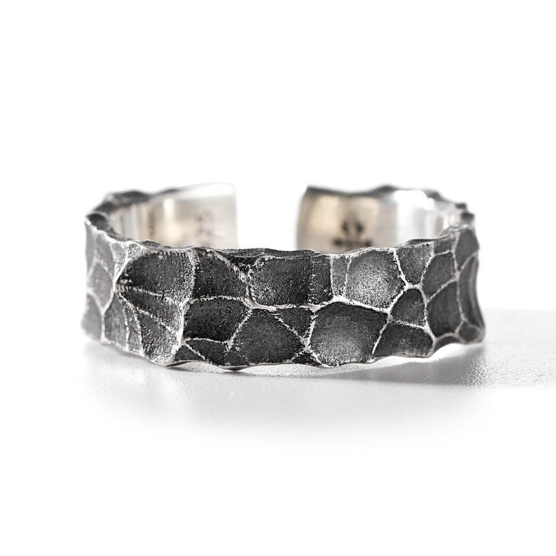 Men’s Hammered 925 Sterling Silver Ring