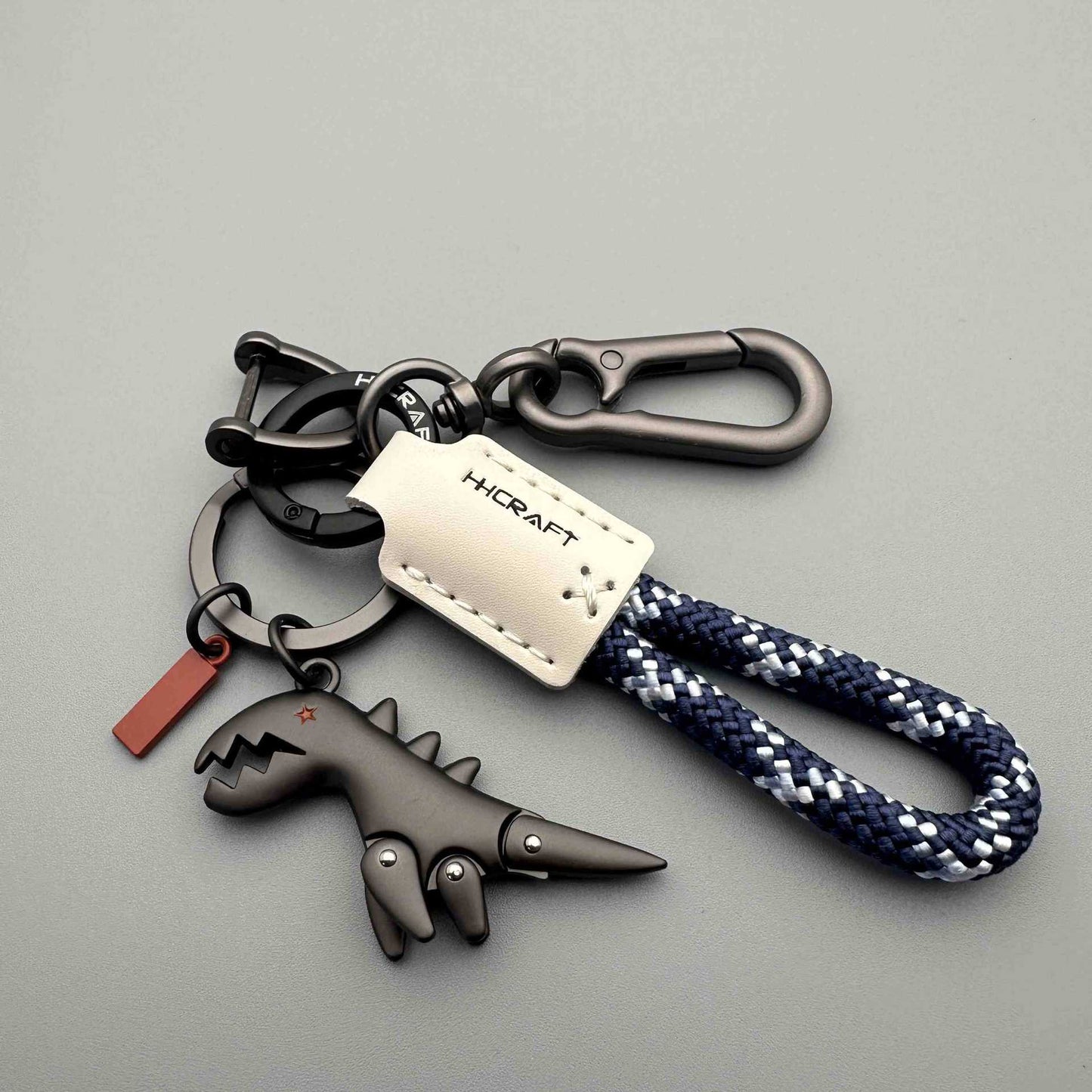 Aluminum Alloy Dinosaur Charm Paired with a Hand-woven Bracelet-🔥Second Item at 40% OFF