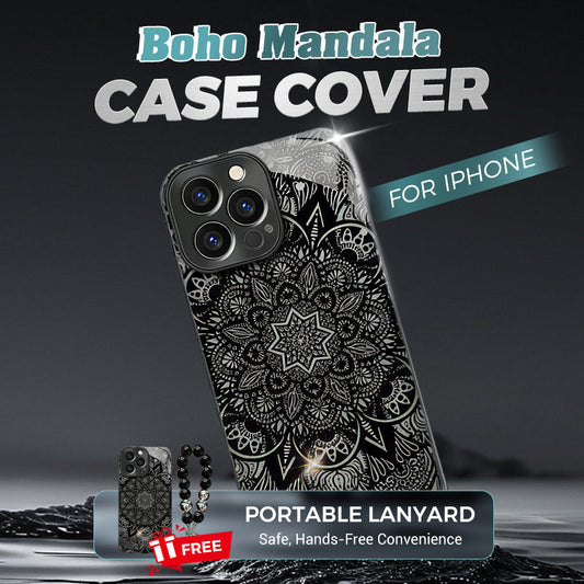 Black Five-angle Flower Case Cover for iPhone - Get a FREE Exquisite Diamond Bracelet!🔥