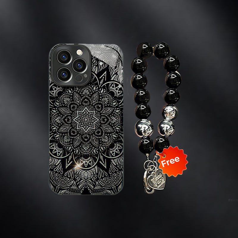 Black Five-angle Flower Case Cover for iPhone - Get a FREE Exquisite Diamond Bracelet!🔥