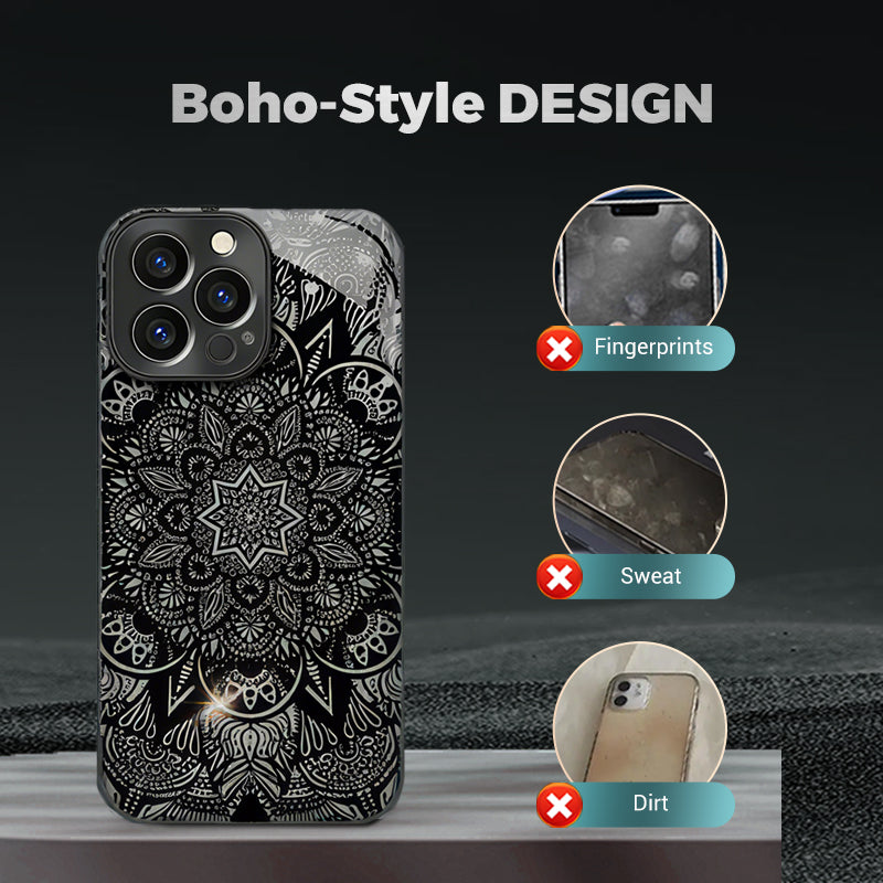 Black Five-angle Flower Case Cover for iPhone - Get a FREE Exquisite Diamond Bracelet!🔥