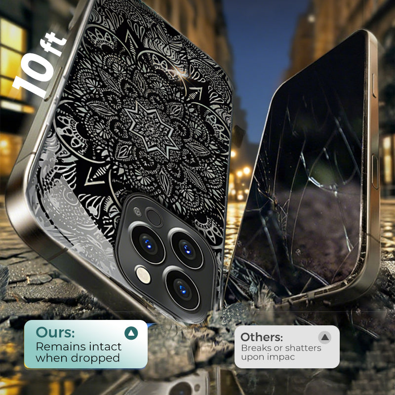 Black Five-angle Flower Case Cover for iPhone - Get a FREE Exquisite Diamond Bracelet!🔥