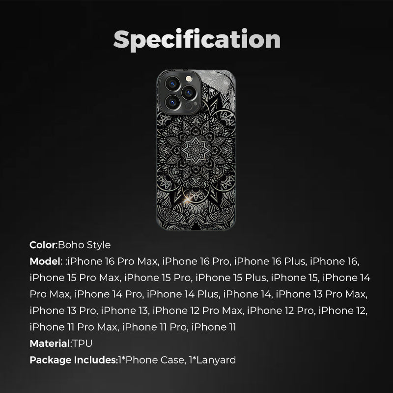 Black Five-angle Flower Case Cover for iPhone - Get a FREE Exquisite Diamond Bracelet!🔥