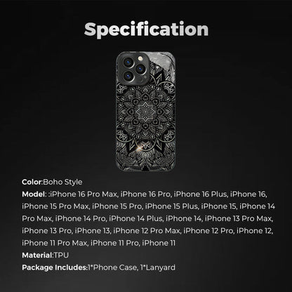 Black Five-angle Flower Case Cover for iPhone - Get a FREE Exquisite Diamond Bracelet!🔥
