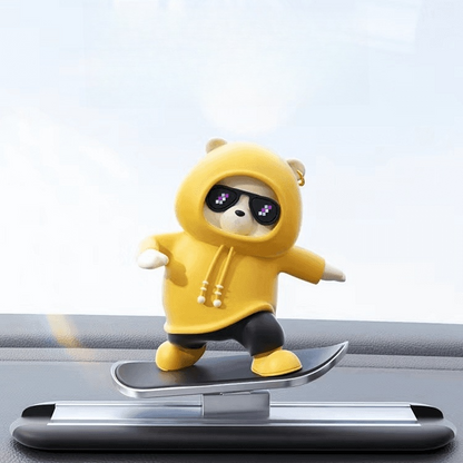 🛹🐻 Meet Your New Co-Pilot! The Skateboarding Bear Car Decor 🐻🛹