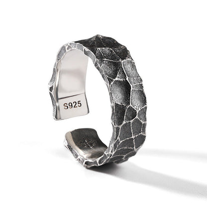 Men’s Hammered 925 Sterling Silver Ring