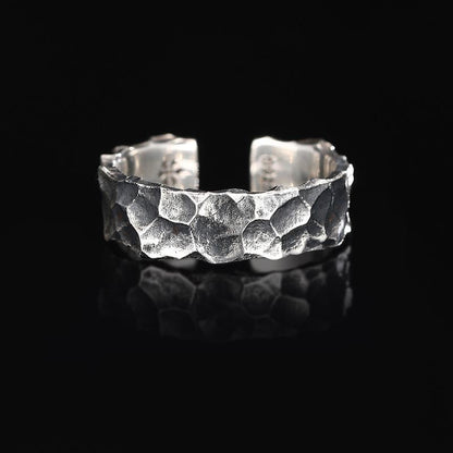 Men’s Hammered 925 Sterling Silver Ring