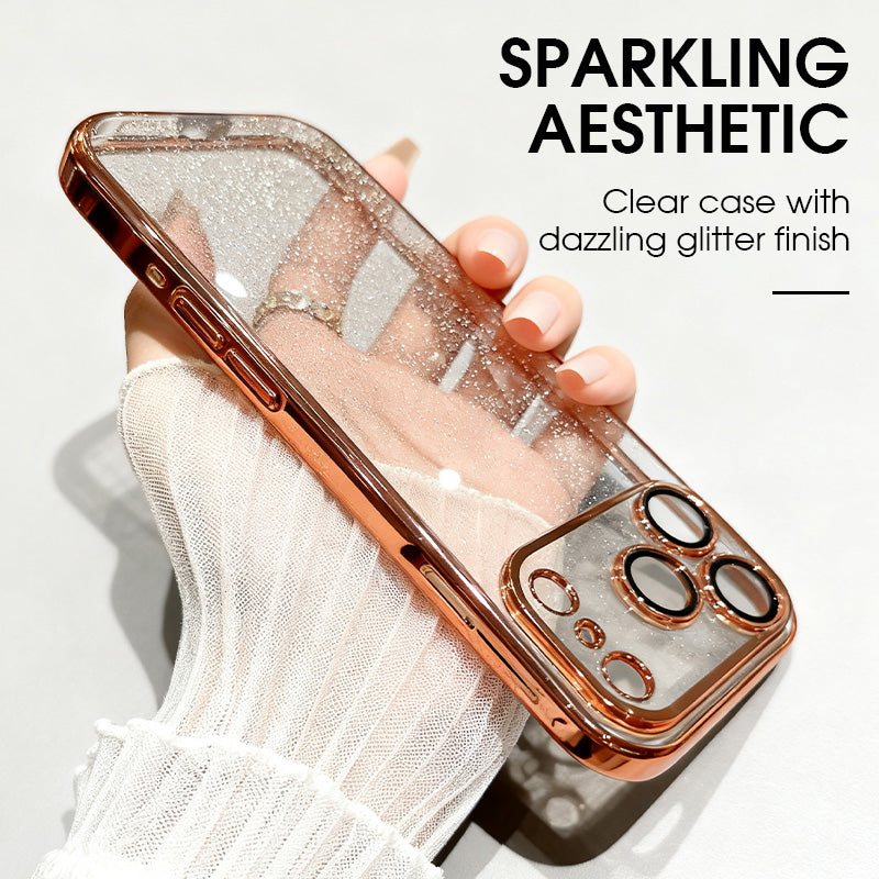 Glittering Starry Sky Electroplated Frame Case Cover for iPhone