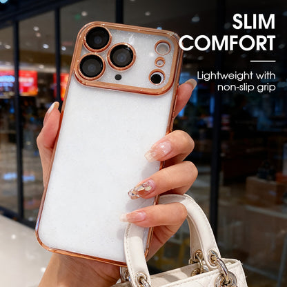 Glittering Starry Sky Electroplated Frame Case Cover for iPhone