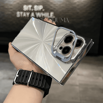 Creative CD Pattern Metal Lens Protection Frame Case Cover for iPhone