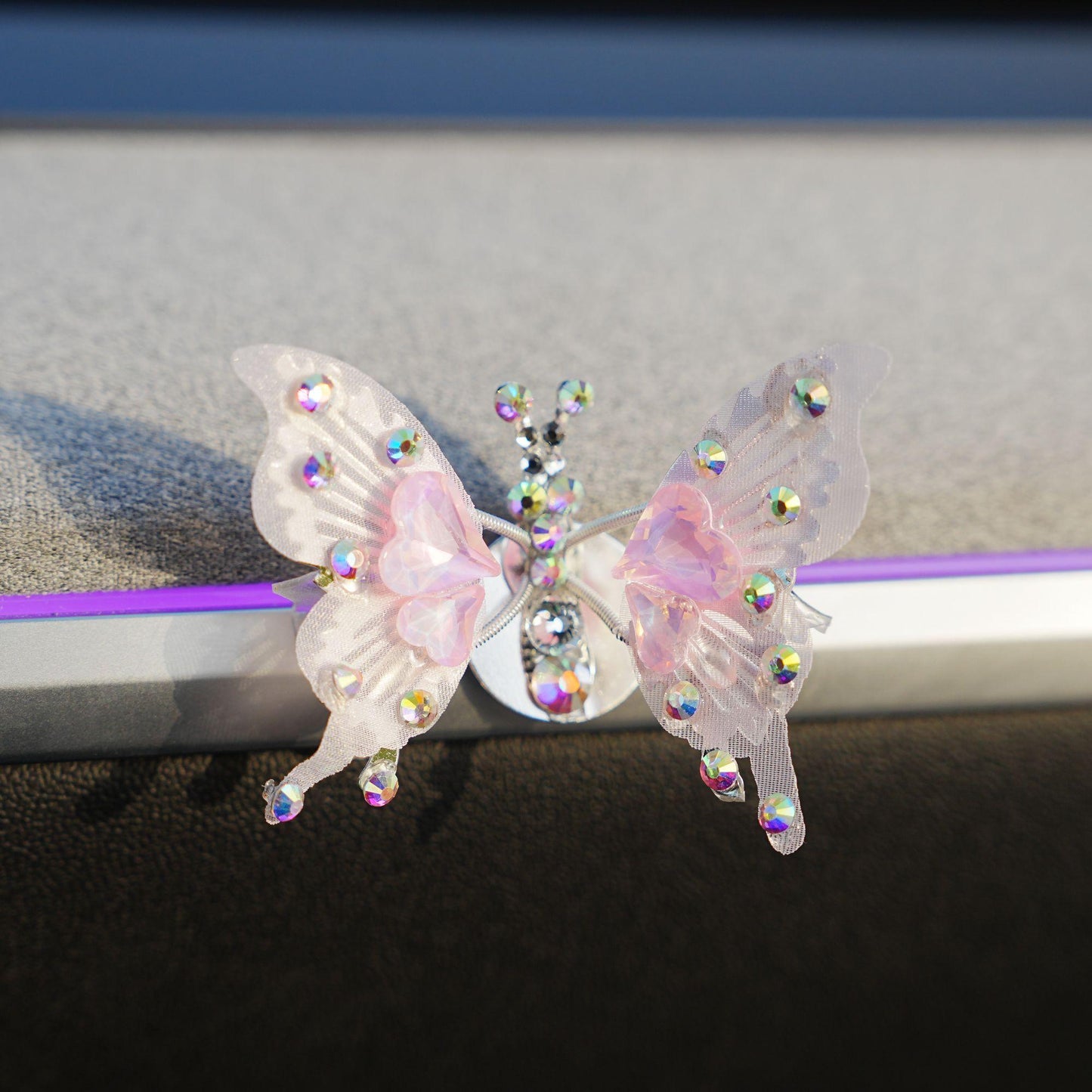 Diamond Butterfly Ornament with Fluttering Wings