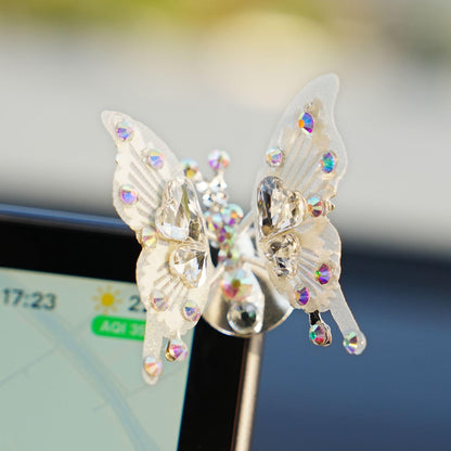 Diamond Butterfly Ornament with Fluttering Wings