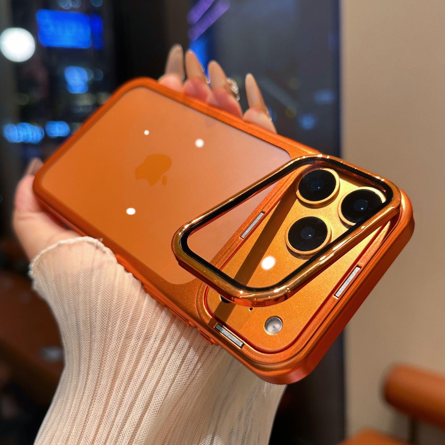 Large-Window Foldable Cover Lens Protection Frame Case Cover for iPhone