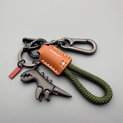 Aluminum Alloy Dinosaur Charm Paired with a Hand-woven Bracelet-🔥Second Item at 40% OFF