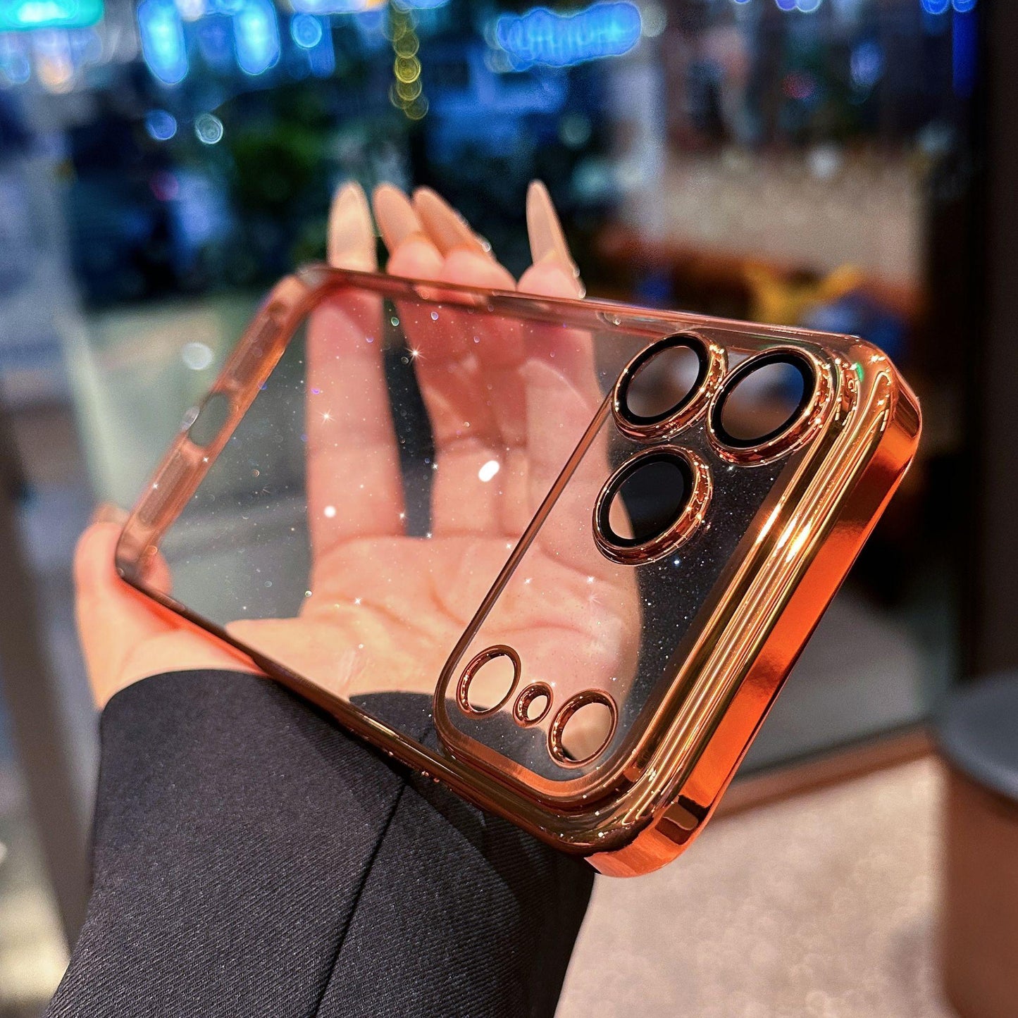 Glittering Starry Sky Electroplated Frame Case Cover for iPhone