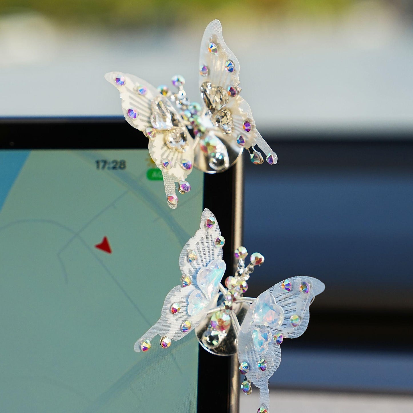 Diamond Butterfly Ornament with Fluttering Wings