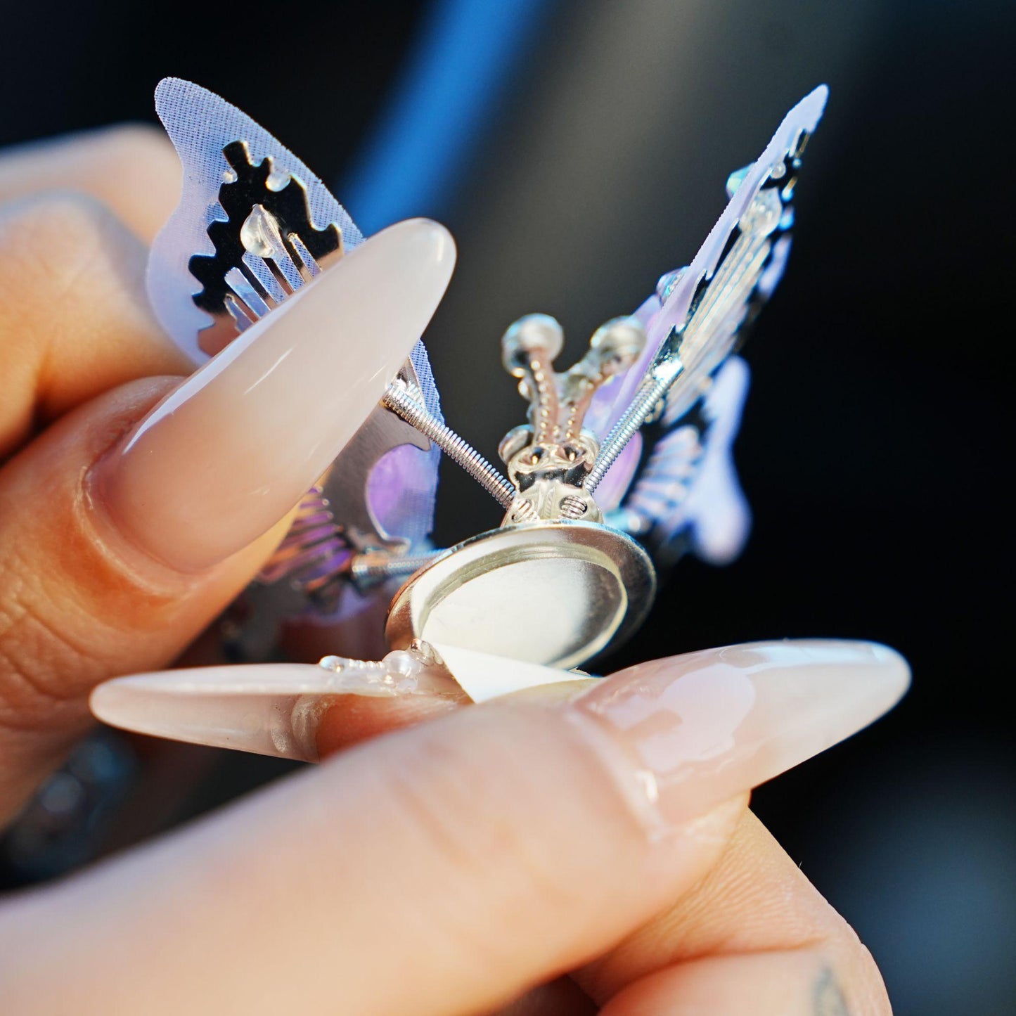 Diamond Butterfly Ornament with Fluttering Wings
