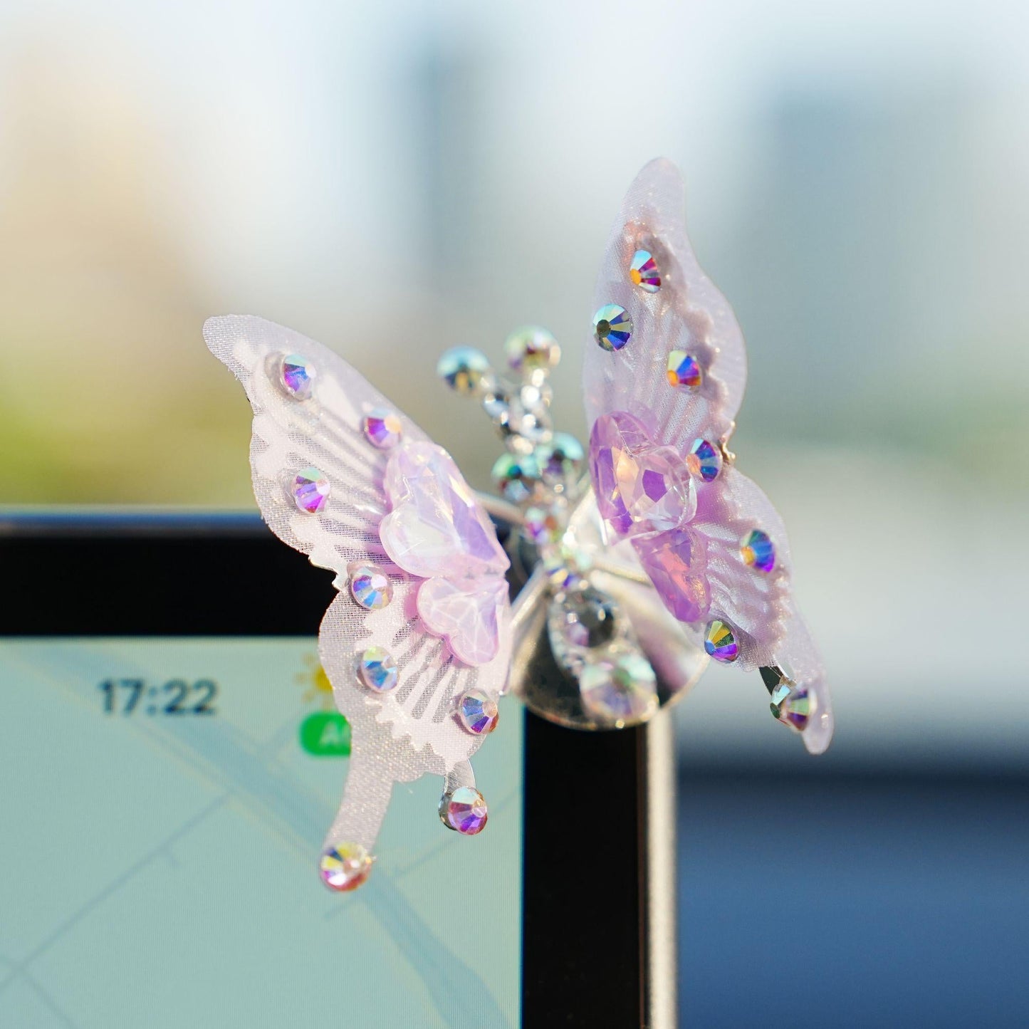 Diamond Butterfly Ornament with Fluttering Wings