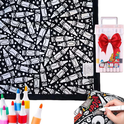 🔥70% OFF🔥DIY Coloring Blanket with Markers