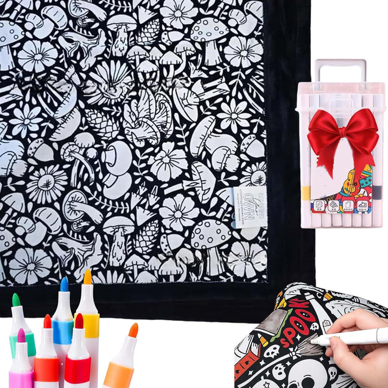 🔥70% OFF🔥DIY Coloring Blanket with Markers