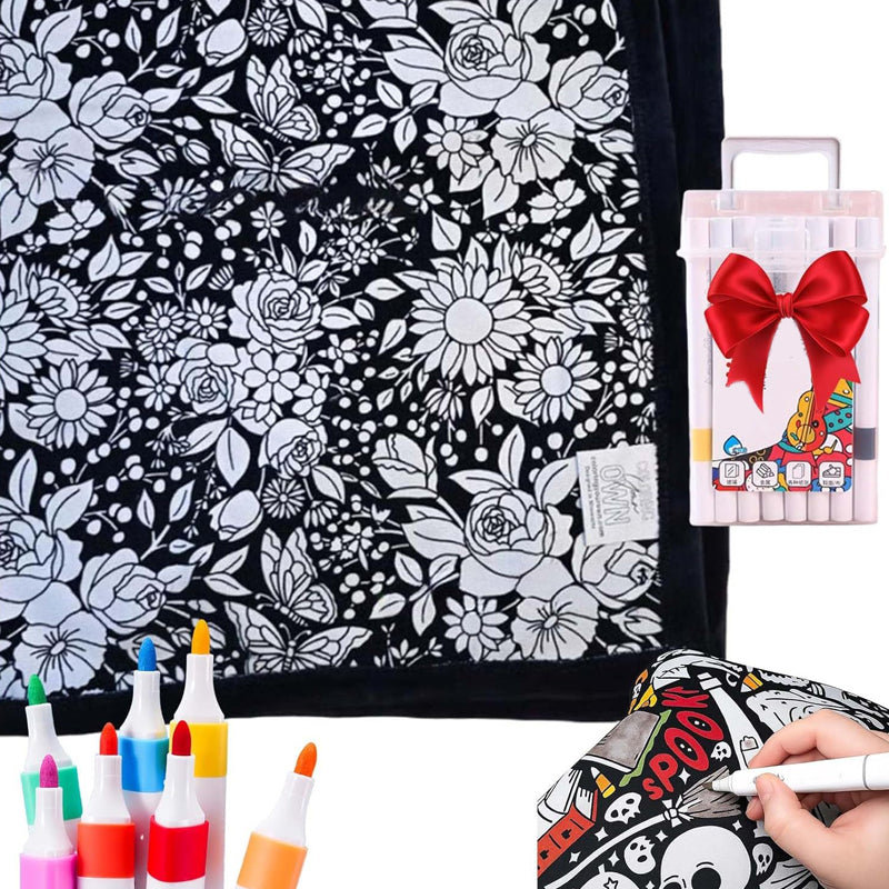 🔥70% OFF🔥DIY Coloring Blanket with Markers