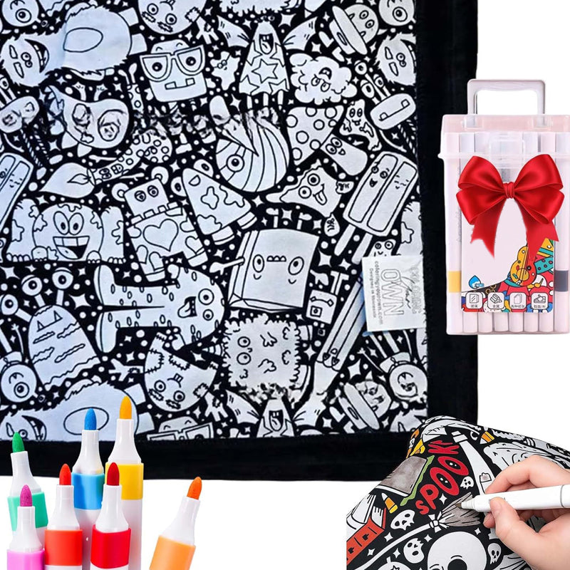 🔥70% OFF🔥DIY Coloring Blanket with Markers