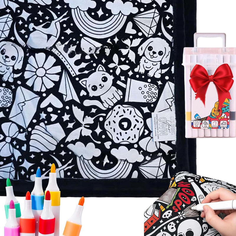 🔥70% OFF🔥DIY Coloring Blanket with Markers