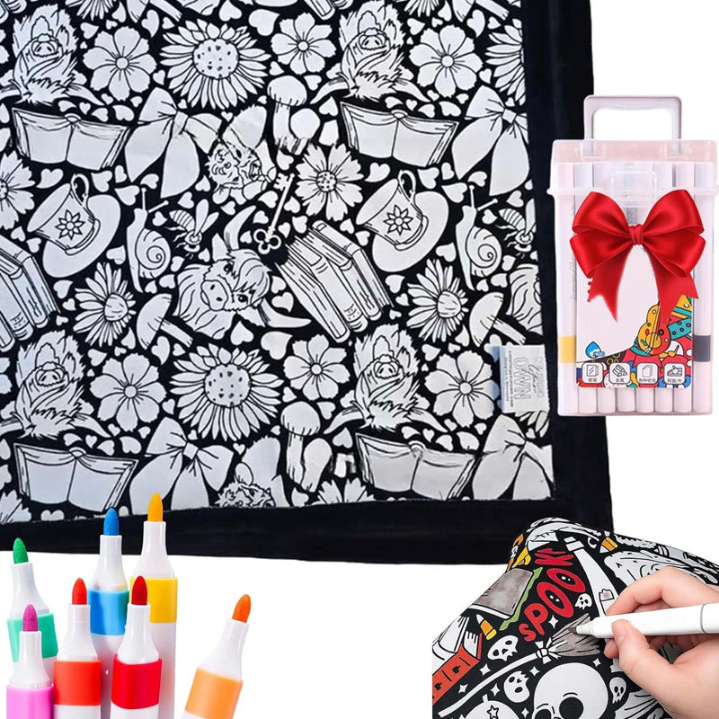 🔥70% OFF🔥DIY Coloring Blanket with Markers