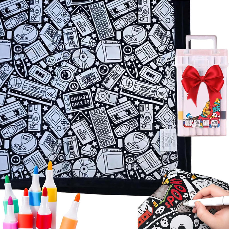 🔥70% OFF🔥DIY Coloring Blanket with Markers