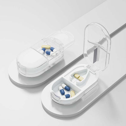 2-in-1 Portable Pill Cutter & Storage Organizer
