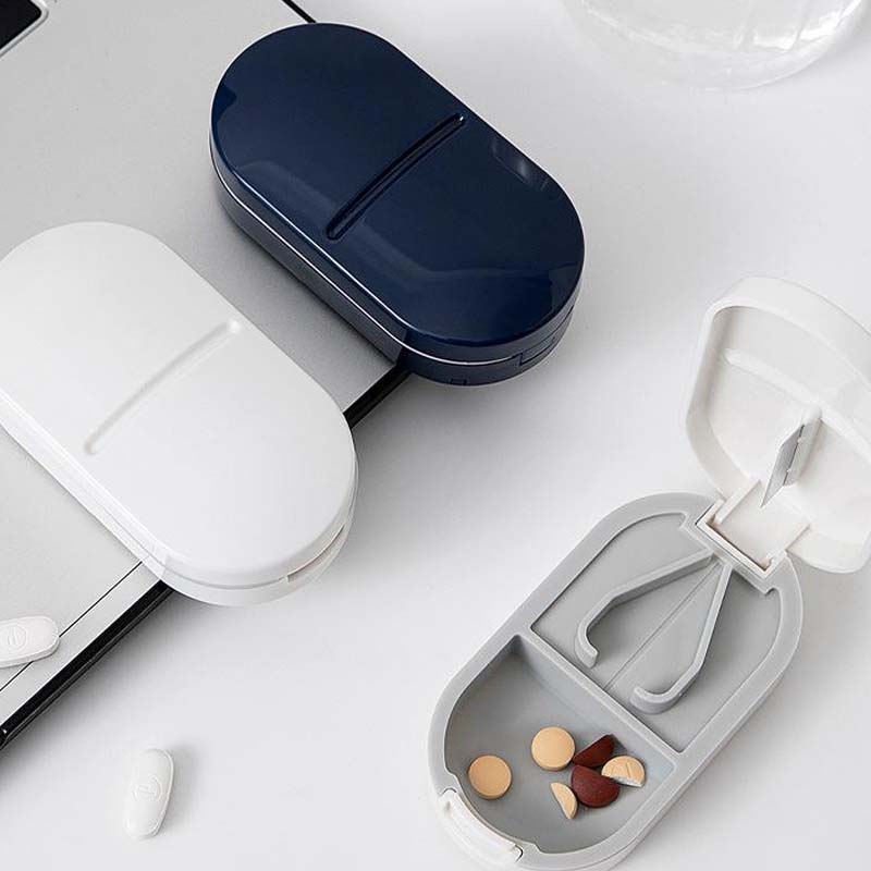2-in-1 Portable Pill Cutter & Storage Organizer
