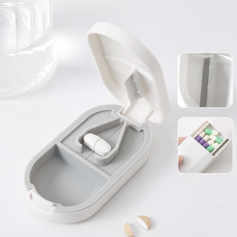 2-in-1 Portable Pill Cutter & Storage Organizer